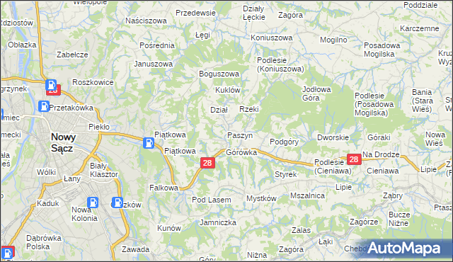 mapa Paszyn, Paszyn na mapie Targeo