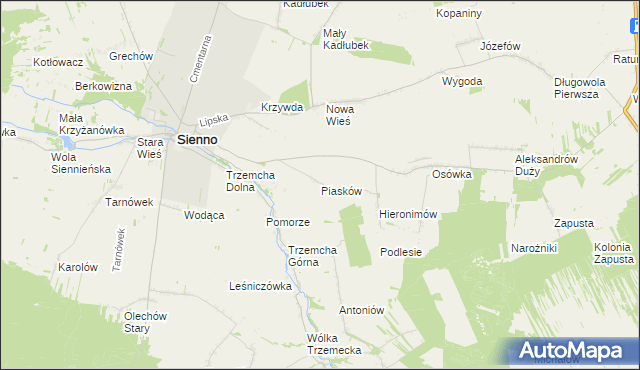 mapa Piasków, Piasków na mapie Targeo