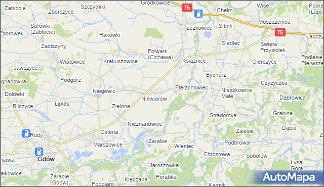 mapa Pierzchów, Pierzchów na mapie Targeo