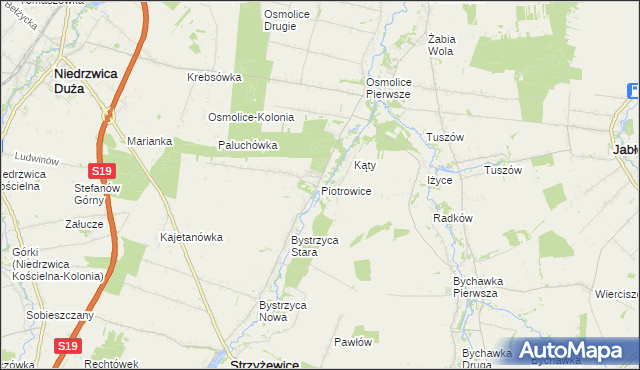 mapa Piotrowice gmina Strzyżewice, Piotrowice gmina Strzyżewice na mapie Targeo