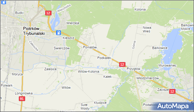 mapa Podkałek, Podkałek na mapie Targeo