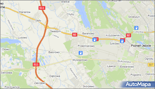 mapa Przeźmierowo, Przeźmierowo na mapie Targeo