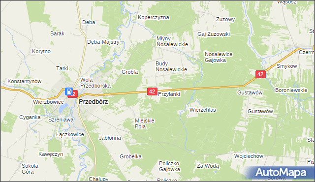 mapa Przyłanki, Przyłanki na mapie Targeo