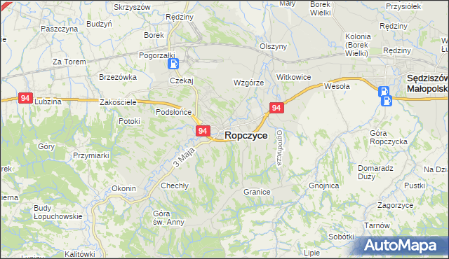 mapa Ropczyce, Ropczyce na mapie Targeo