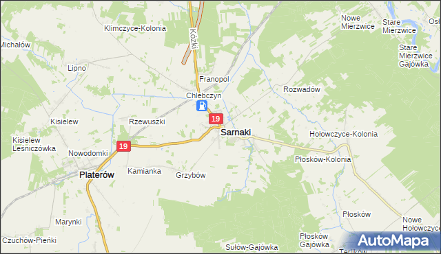 mapa Sarnaki, Sarnaki na mapie Targeo