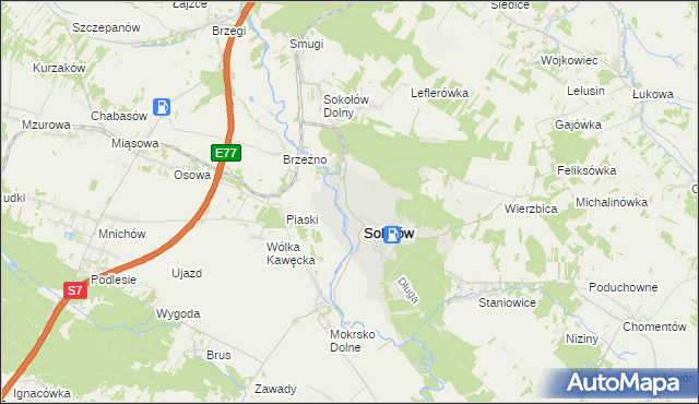 mapa Sobków-Nida, Sobków-Nida na mapie Targeo