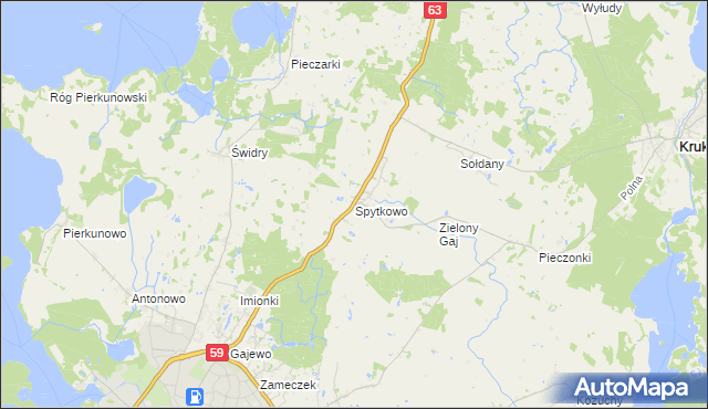 mapa Spytkowo, Spytkowo na mapie Targeo