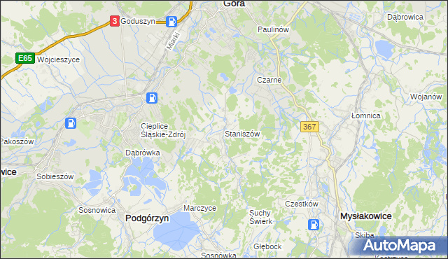 mapa Staniszów, Staniszów na mapie Targeo