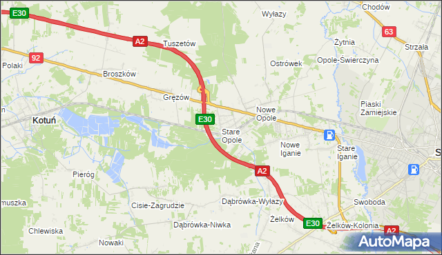 mapa Stare Opole, Stare Opole na mapie Targeo