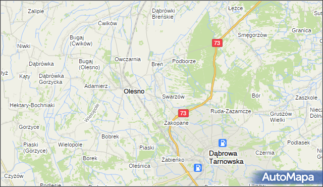 mapa Swarzów, Swarzów na mapie Targeo