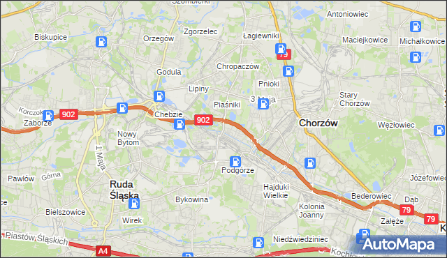 mapa Świętochłowice, Świętochłowice na mapie Targeo