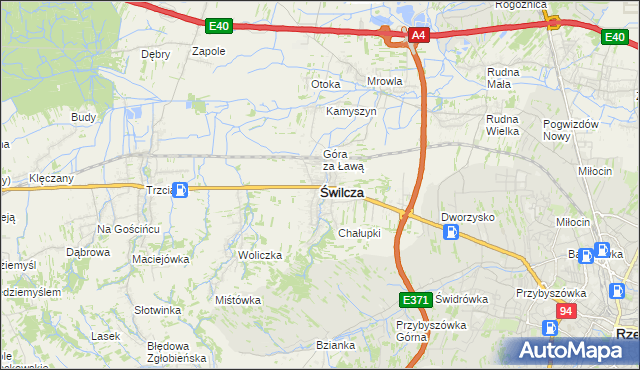 mapa Świlcza, Świlcza na mapie Targeo