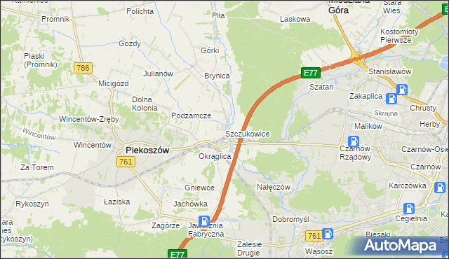 mapa Szczukowice, Szczukowice na mapie Targeo