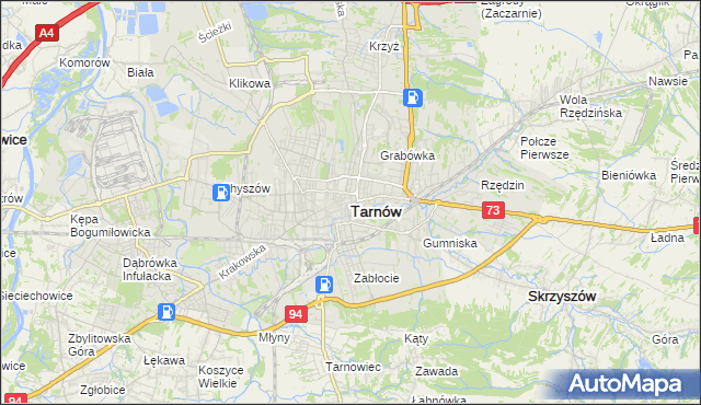 mapa Tarnów, Tarnów na mapie Targeo