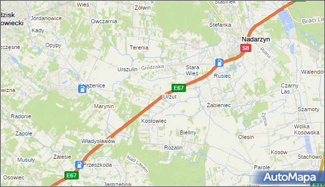 mapa Urzut, Urzut na mapie Targeo