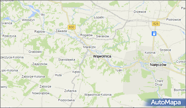 mapa Wąwolnica powiat puławski, Wąwolnica powiat puławski na mapie Targeo