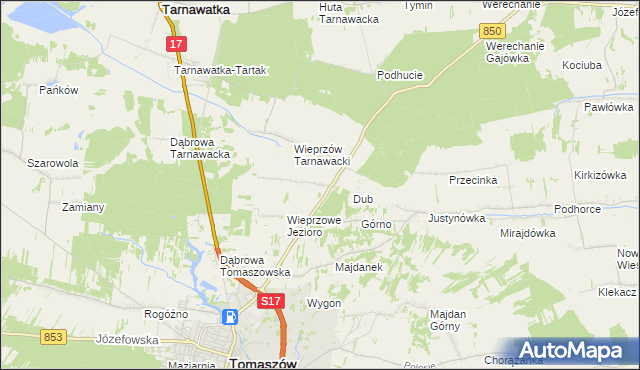mapa Wieprzów Ordynacki, Wieprzów Ordynacki na mapie Targeo