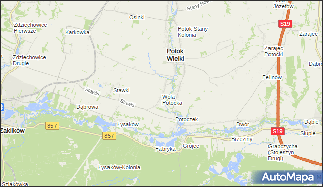 mapa Wola Potocka, Wola Potocka na mapie Targeo