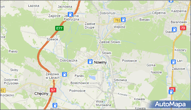 mapa Zagrody gmina Sitkówka-Nowiny, Zagrody gmina Sitkówka-Nowiny na mapie Targeo