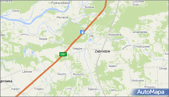 mapa Zazdrość gmina Zabrodzie, Zazdrość gmina Zabrodzie na mapie Targeo