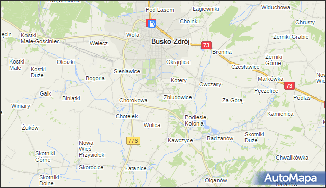 mapa Zbludowice, Zbludowice na mapie Targeo