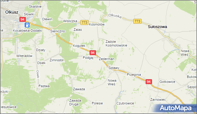 mapa Zederman, Zederman na mapie Targeo