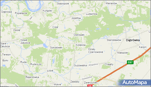 mapa Kołaków, Kołaków na mapie Targeo