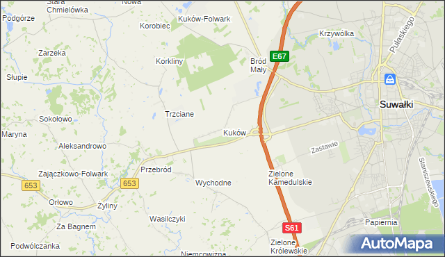 mapa Kuków gmina Suwałki, Kuków gmina Suwałki na mapie Targeo