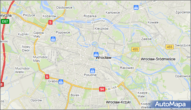 mapa Wrocławia, Wrocław na mapie Targeo