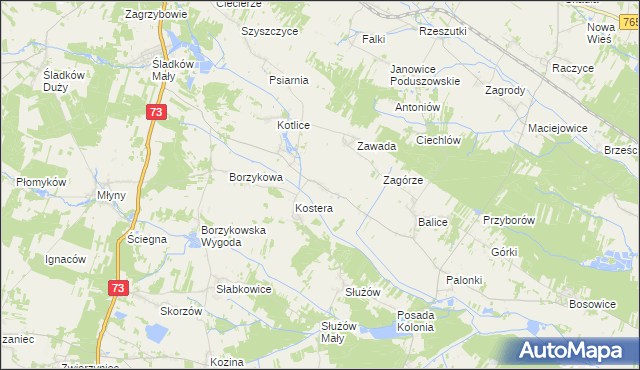 mapa Bugaj gmina Gnojno, Bugaj gmina Gnojno na mapie Targeo