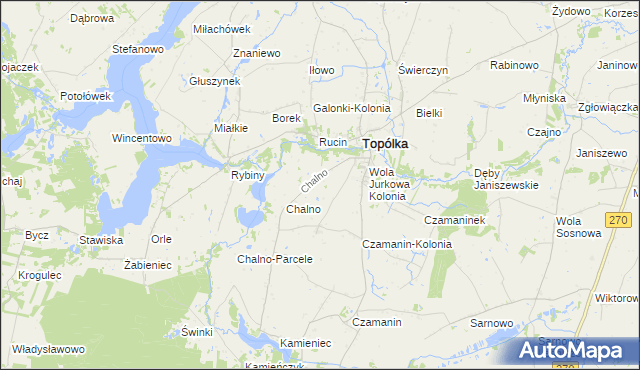 mapa Dębianki gmina Topólka, Dębianki gmina Topólka na mapie Targeo