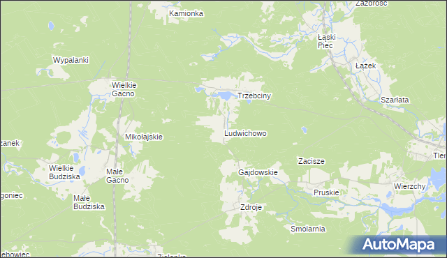 mapa Ludwichowo gmina Cekcyn, Ludwichowo gmina Cekcyn na mapie Targeo