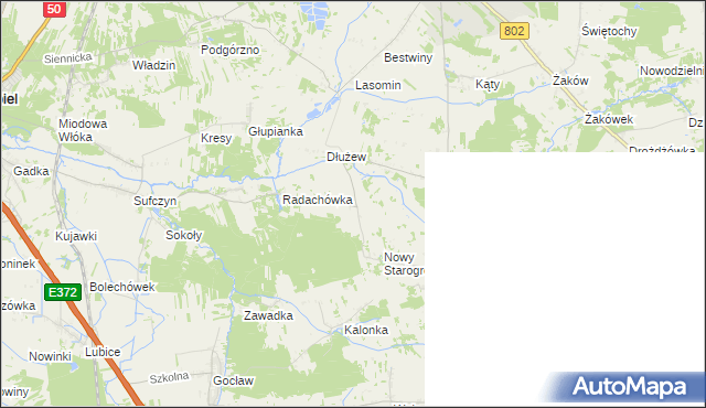 mapa Majdan gmina Siennica, Majdan gmina Siennica na mapie Targeo