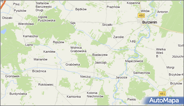 mapa Biadaczew, Biadaczew na mapie Targeo