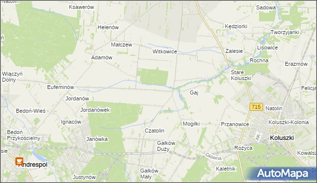 mapa Gałkówek-Parcela, Gałkówek-Parcela na mapie Targeo