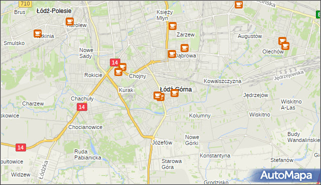 mapa Górna gmina Łódź, Górna gmina Łódź na mapie Targeo
