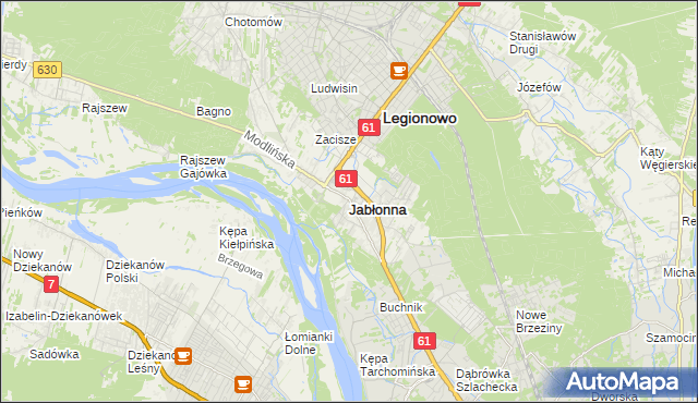 mapa Jabłonna powiat legionowski, Jabłonna powiat legionowski na mapie Targeo