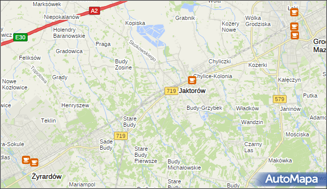 mapa Jaktorów-Kolonia, Jaktorów-Kolonia na mapie Targeo