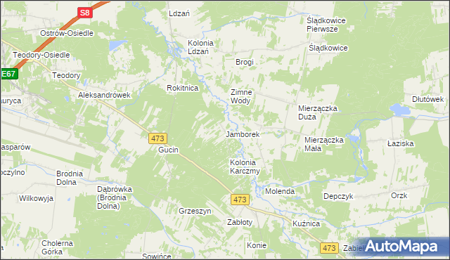 mapa Jamborek, Jamborek na mapie Targeo