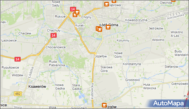 mapa Józefów gmina Łódź, Józefów gmina Łódź na mapie Targeo