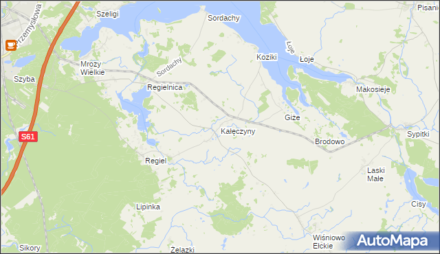 mapa Kałęczyny, Kałęczyny na mapie Targeo