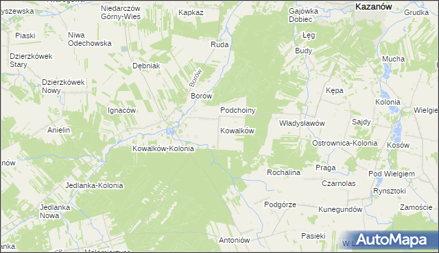mapa Kowalków, Kowalków na mapie Targeo