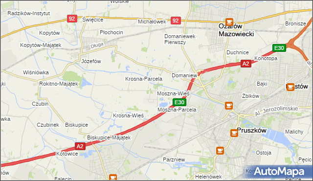 mapa Moszna-Wieś, Moszna-Wieś na mapie Targeo