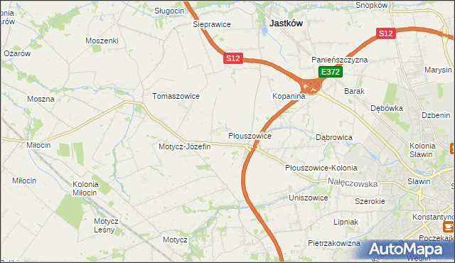 mapa Płouszowice, Płouszowice na mapie Targeo