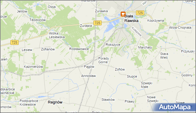 mapa Porady Górne, Porady Górne na mapie Targeo
