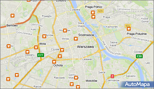mapa Warszawy, Warszawa na mapie Targeo