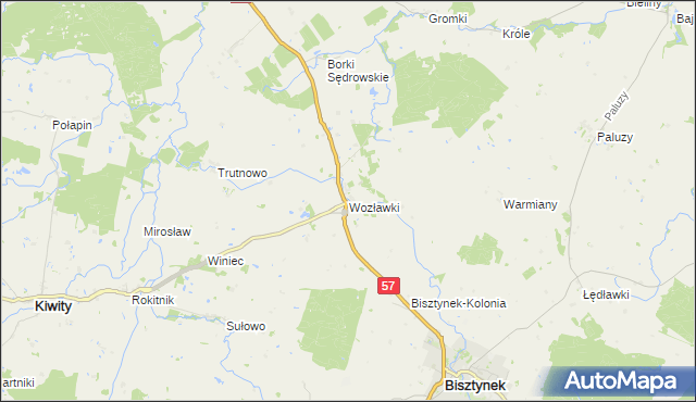 mapa Wozławki, Wozławki na mapie Targeo