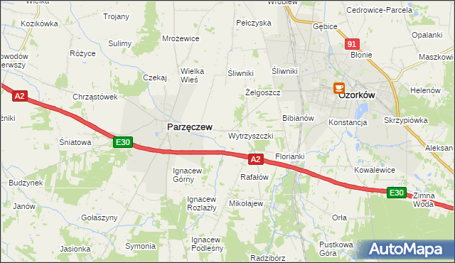 mapa Wytrzyszczki, Wytrzyszczki na mapie Targeo
