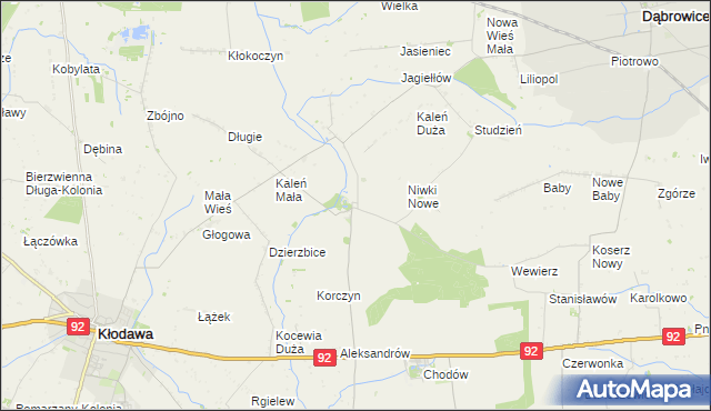 mapa Dzierzbice Osada, Dzierzbice Osada na mapie Targeo