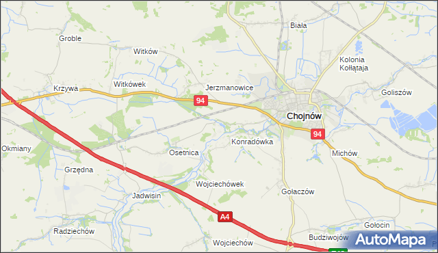 mapa Piotrowice gmina Chojnów, Piotrowice gmina Chojnów na mapie Targeo